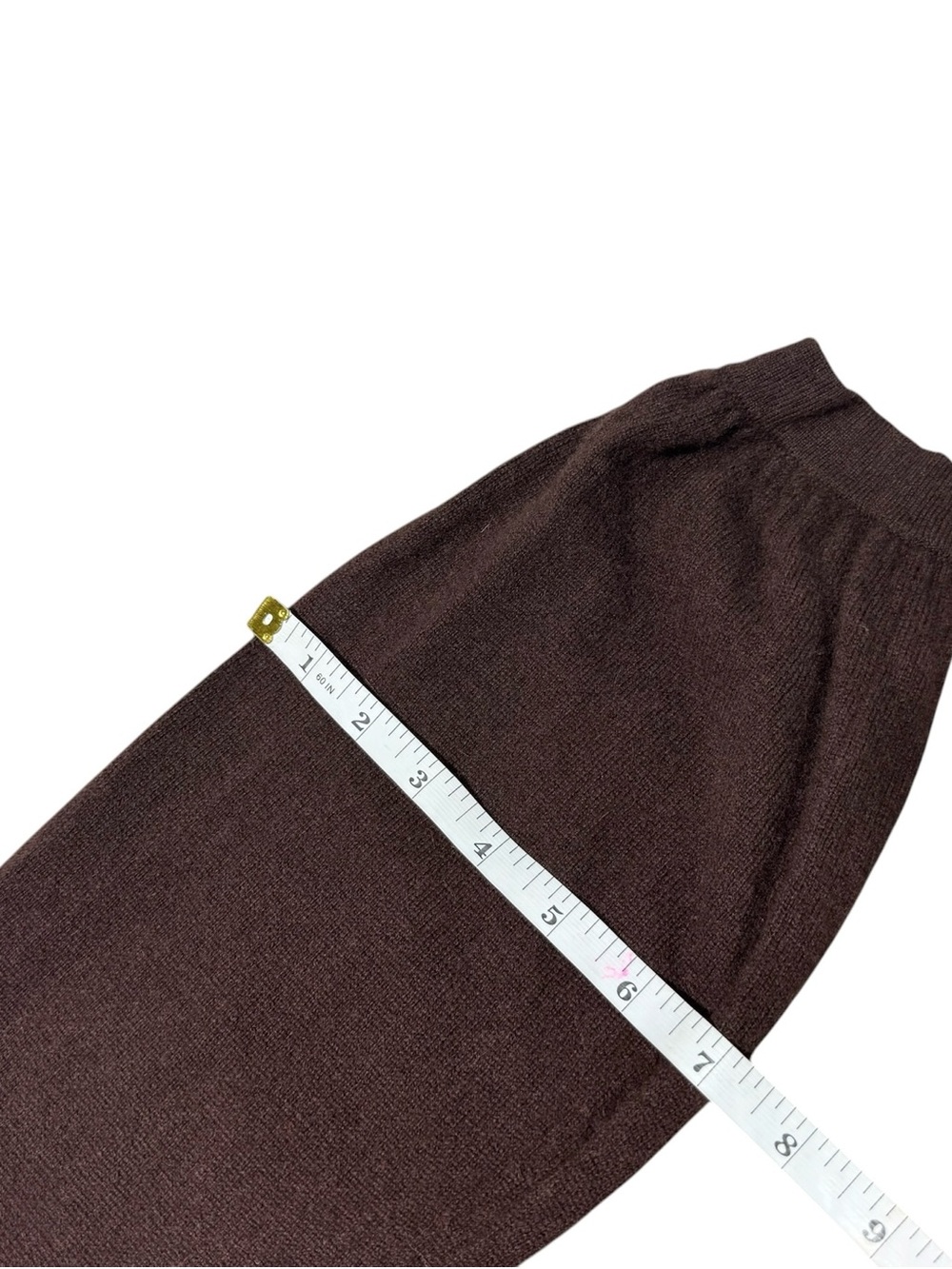 VTG Kenar 100% Cashmere Open Front Mock Neck Button Sweater Cardigan Chocolate M - Picture 9 of 11